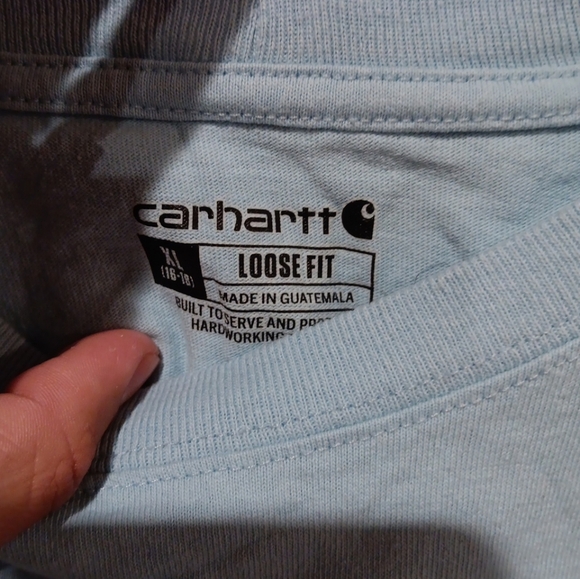 Carhartt Mens Blue T-Shirt Loose Fit Size XL Logo Casual Summer Comfort Work - Picture 4 of 5